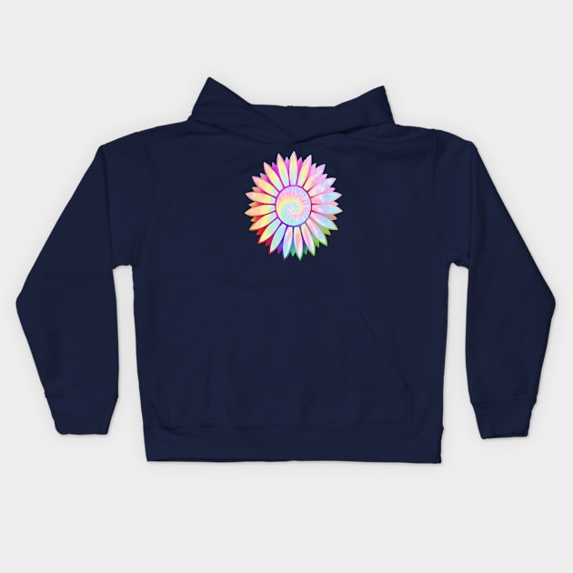 Tie Dye Sunflower Kids Hoodie by magicmirror